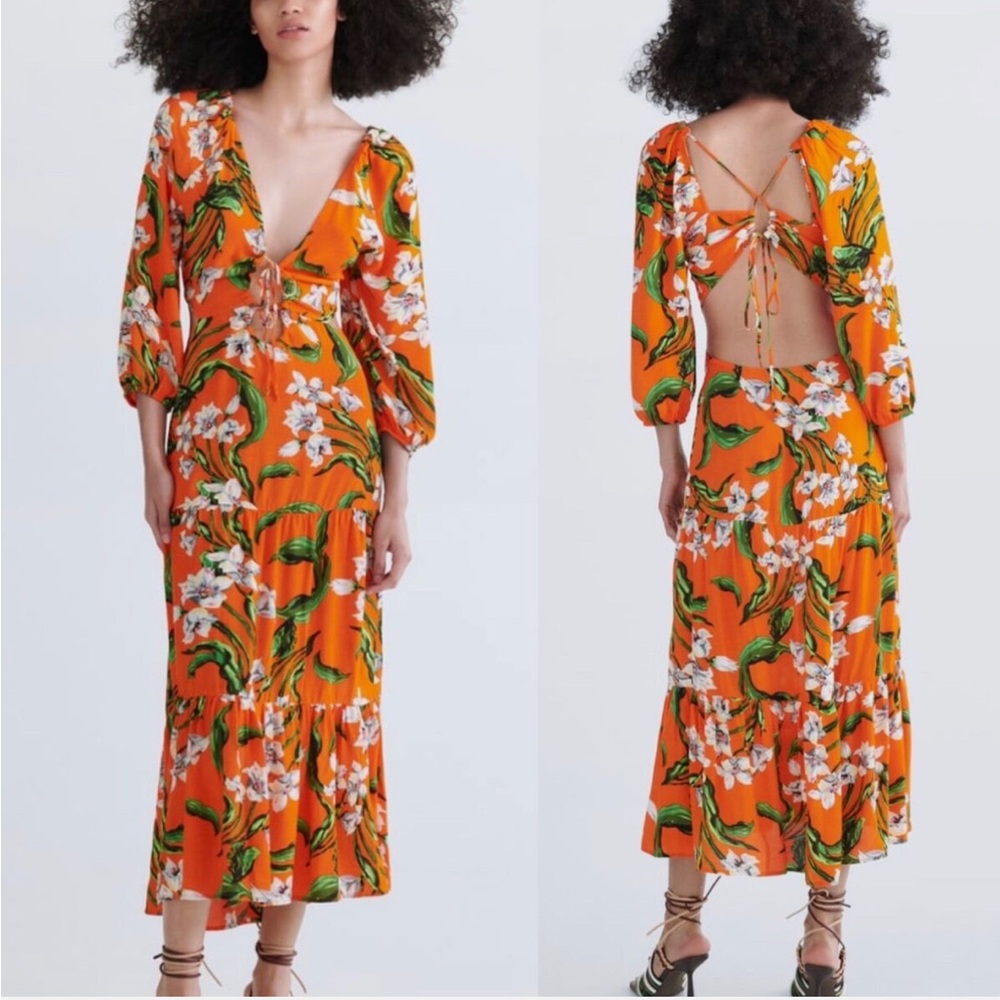 Zara SS22 multicolored cut out printed dress 2492/070 Size: XS